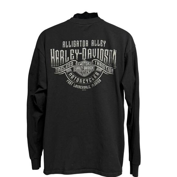 Harley Davidson Long Sleeve T Shirt Alligator Alley Fort Lauderdale Size XL - Picture 3 of 6